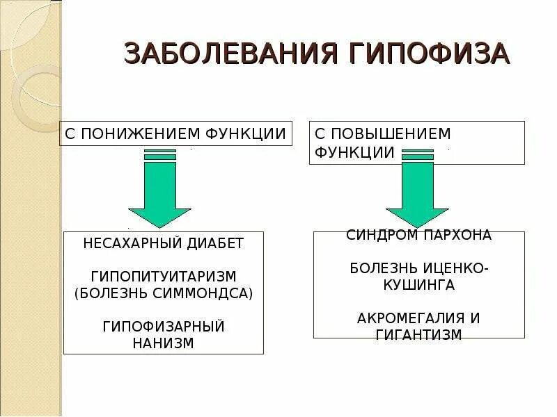 Гипофиз гиперфункция. Заболевания при гипофункции гипофиза. признаки гипофункции гипофиза. при снижение функции передней доли гипофиза развивается. заболеваний возникающих при нарушении функций гипофиза.