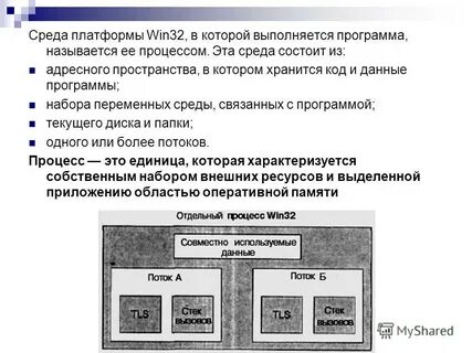 Процесс программы называется