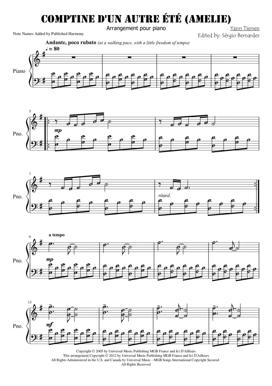 Comptine l apres midi. Comptine d&#039;un autre été ноты для пианино. comptine d&#039;un autre été ноты для фортепиано. yann tiersen comptine d&#039;un autre été ноты для фортепиано.