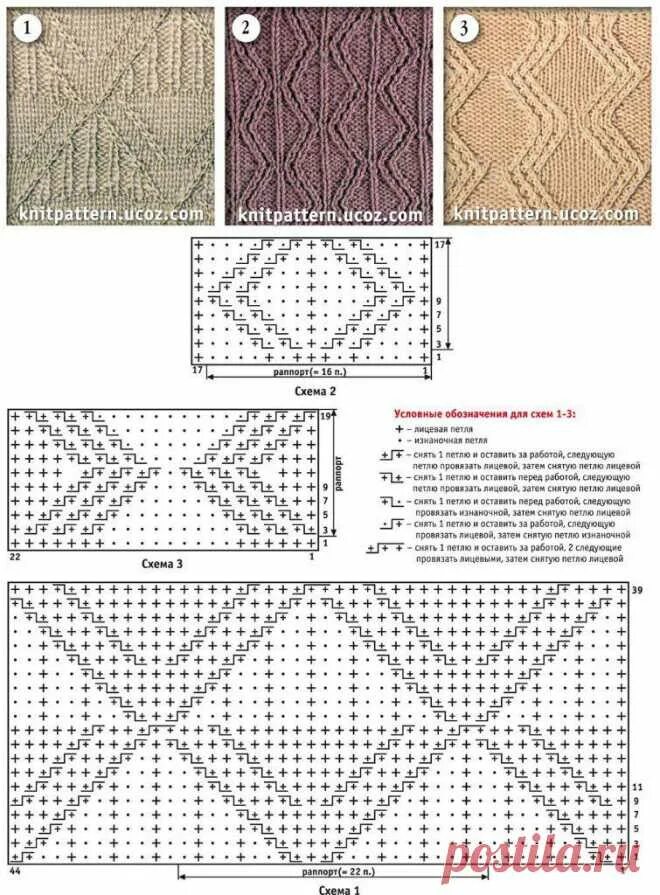 Схема вязания спицами с перекрещенными петлями. Рельефные узоры спицами со схемами. Вязание узор ромбы. Описание рельефных узоров спицами