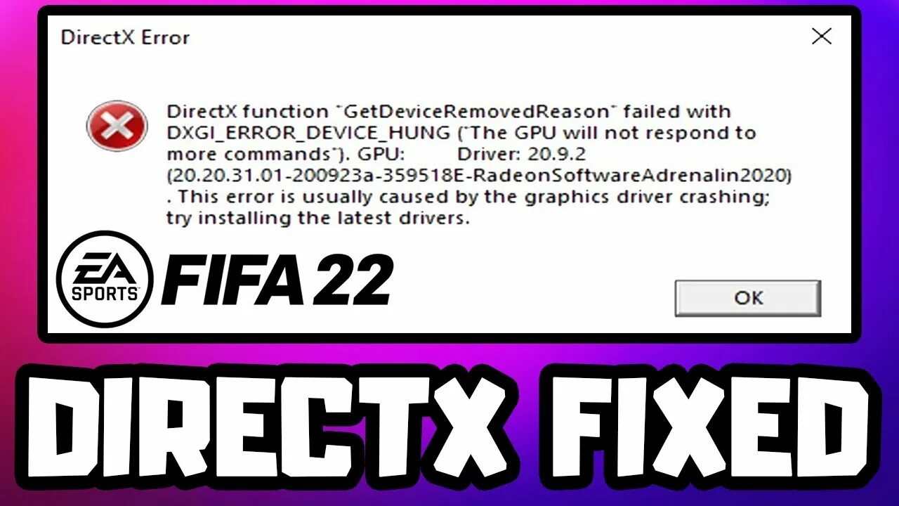 Directx function failed. Ошибка DIRECTX Error. Ошибка dxgi_Error_device_hung. Ошибка DIRECTX function GETDEVICEREMOVEDREASON failed with dxgi_Error_device_hung. DIRECTX function device ФИФА 22.