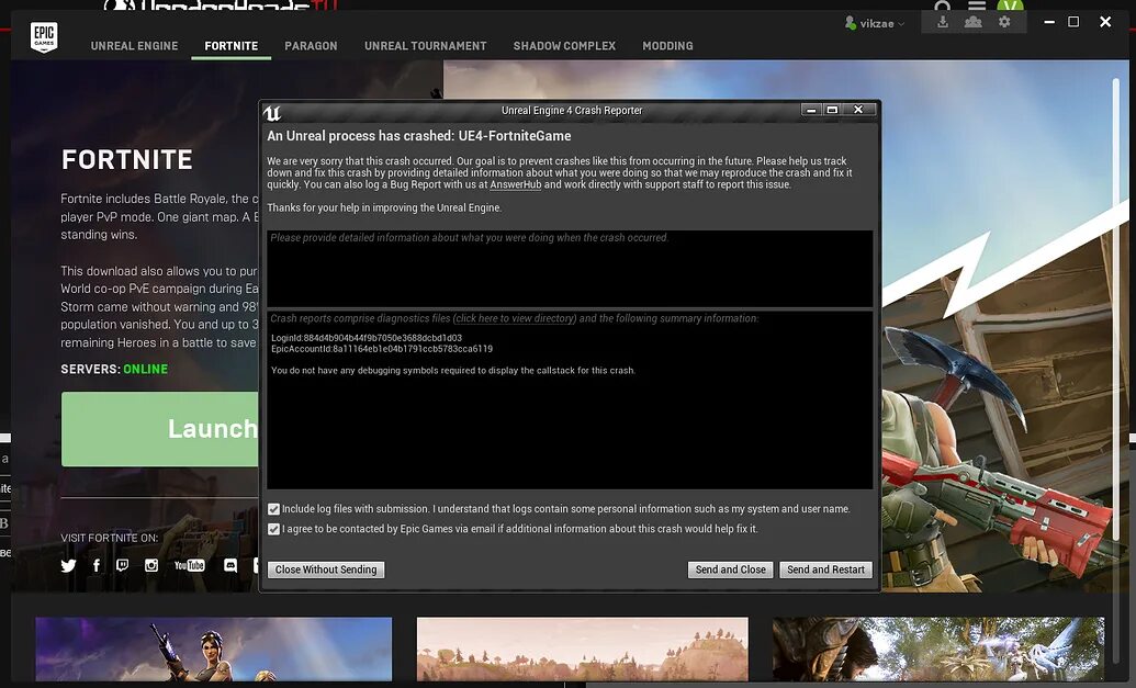 An unreal process has crashed ue5 discovery