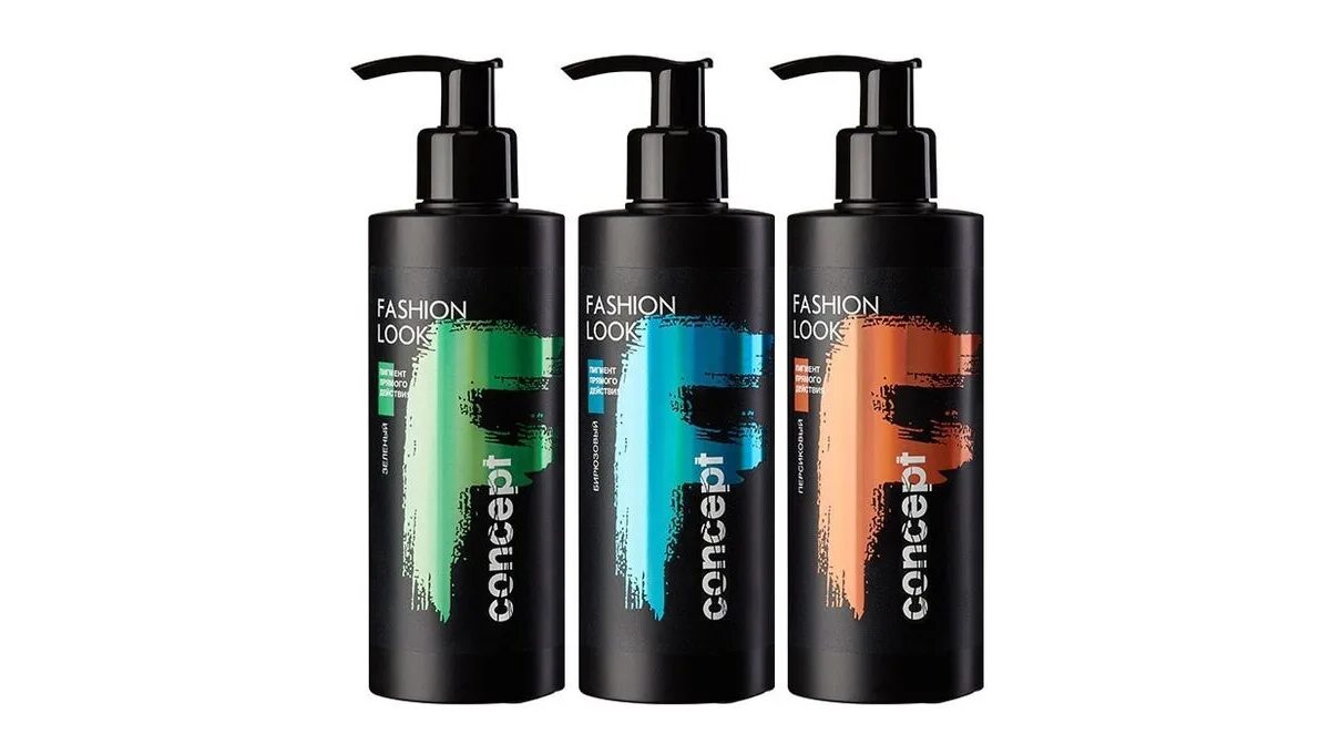 Профессиональные пигменты для волос. Прямые пигменты fashion look 250 мл. прямой пигмент консепт 250 мл. concept пигмент прямого действия, бирюзовый 250 мл. краска fashion look concept.