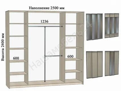 Шкафы купе размеры внутри фото
