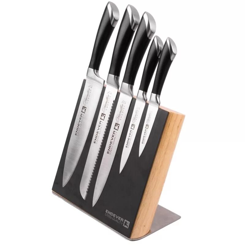 Кухонные ножи набор отзывы. Endever Hamilton-014 5 ножей с подставкой. Нож Endever. Нож Hamilton. Кухонные ножи Zehnder.