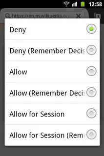 Cookies permissions