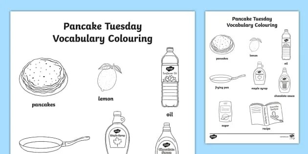 Pancakes worksheets for kids