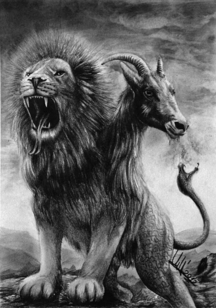 мифологические существа химера. смесь льва и змеи. лев змея и лев лошадь. чудовища древней греции химера. делакруа лев пожирающий лошадь.