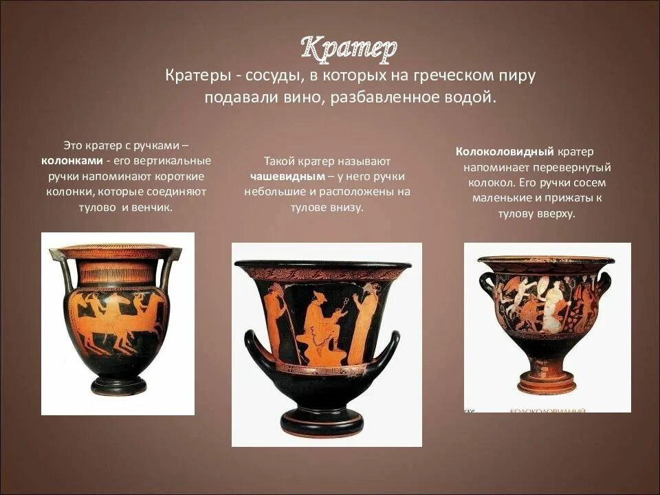 Сосуды использовались для
