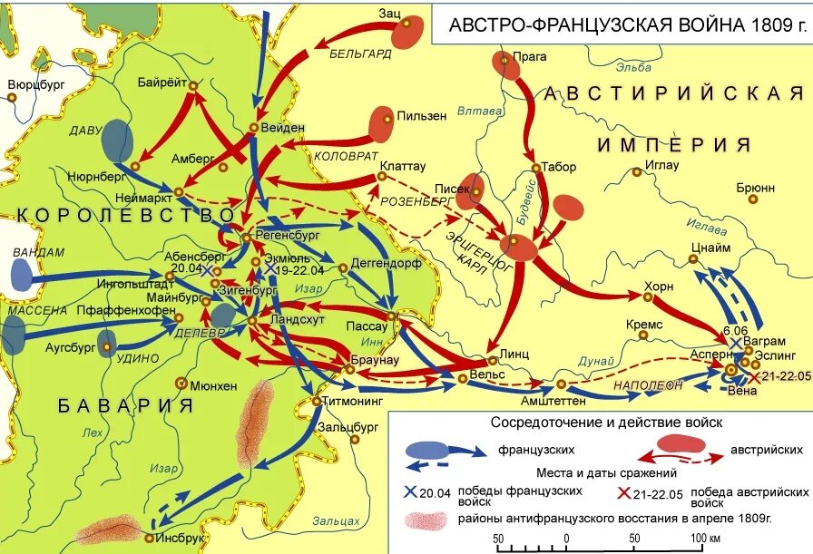 Наполеоновские войны карта