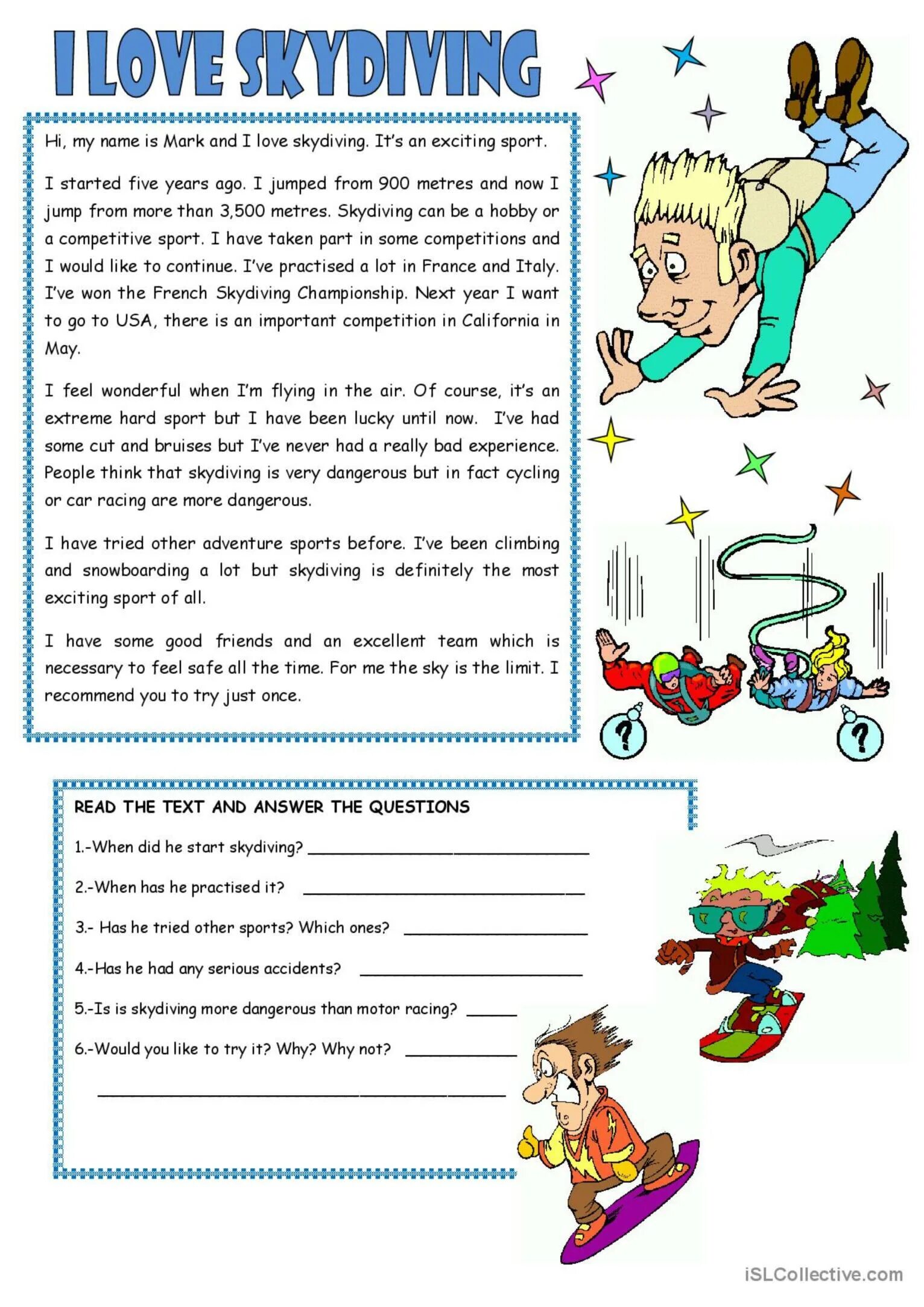 Спорт Worksheets. Спорт Worksheet for Kids. Reading exercises for Elementary английский. Reading Comprehension Sport activities. Topic activities