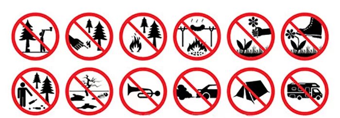 Запрещающие знаки в лесу. Запрещающие знаки в Леву. Знаем запрещающие в лесу. Знаки поведения в природе.