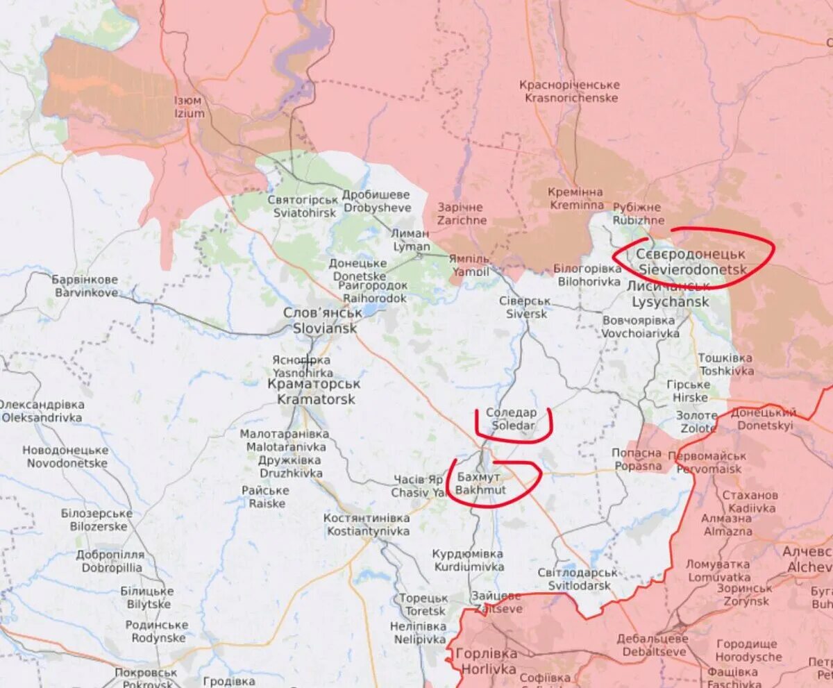 Рф украина 18. Бахмут карта боевых действий. Бахмут на карте военных действий. Карта боев Бахмут. Бахмут карта боевых действий 2022.