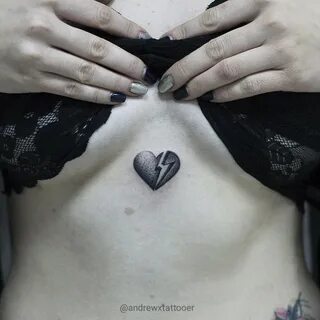 Broken heart. tattoo blacktattoo handpoketattoo ink handpoked painful...