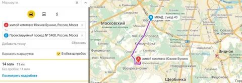 Жк эко бунино москва на карте