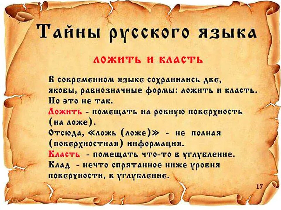 Что значит положить под