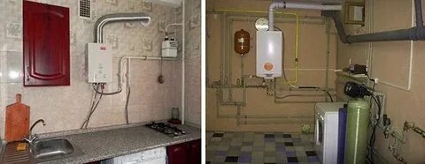Установка газовых колонок на кухне