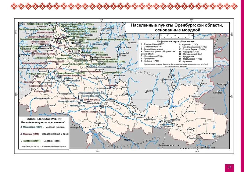 Оренбургская область населенные пункты список