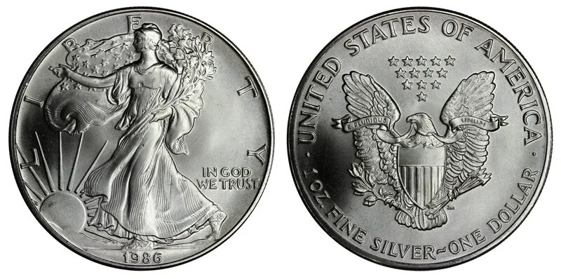 1 Доллар 1986 США Свобода. Шагающая Свобода 1 доллар США серебро. Монета США 1/2 доллара 1855 Свобода серебро. Шагающая Свобода.