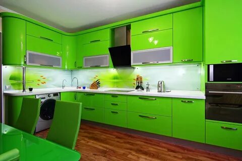 Кухни светло зеленого цвета