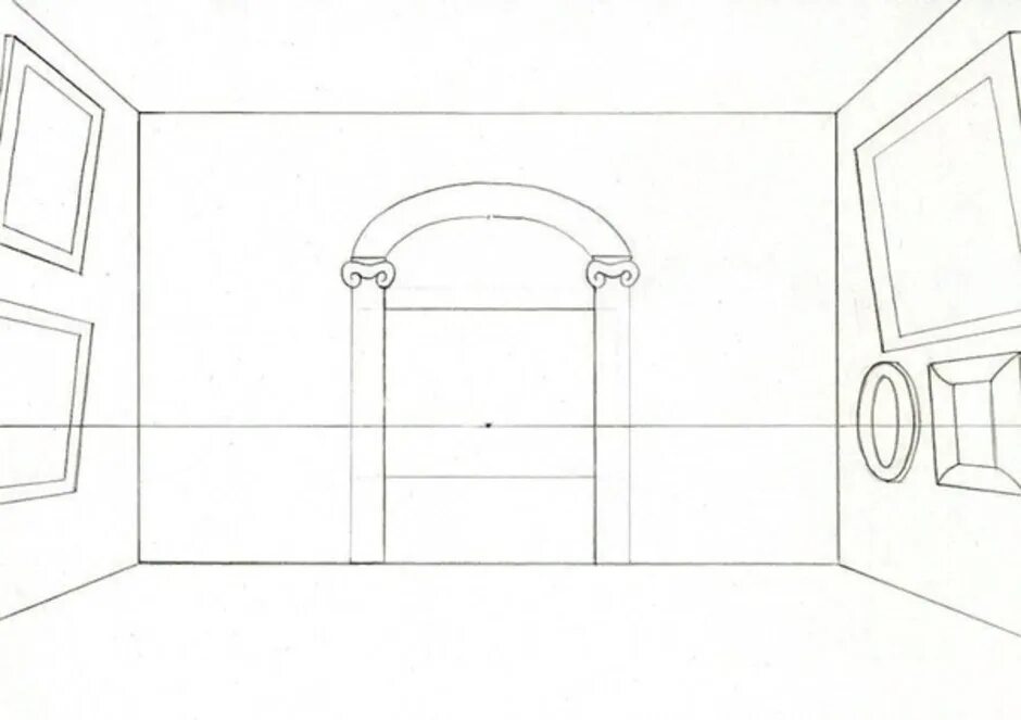 Интерьер комнаты изо. Рисование интерьера музея. Интерьер музея рисунок. Рисование комнаты изнутри.