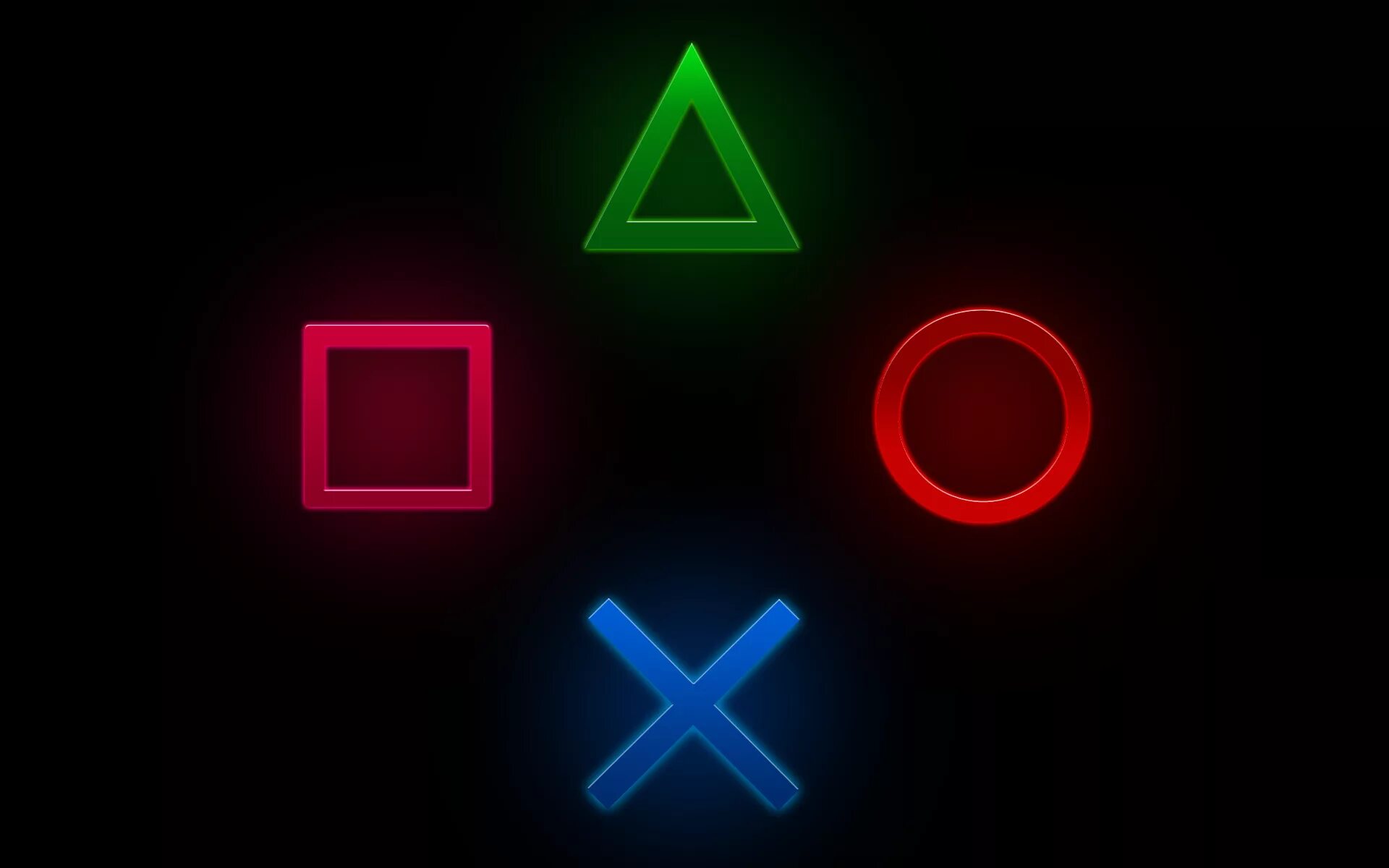 X play game. Неоновый треугольник. Кнопки PLAYSTATION. Треугольник квадрат круг крестик PLAYSTATION. Символы PLAYSTATION.