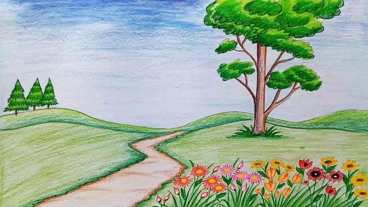 Как нарисовать красивую природу