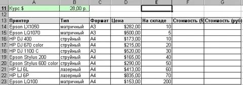 Лабораторная работа по информатике 1 курс excel