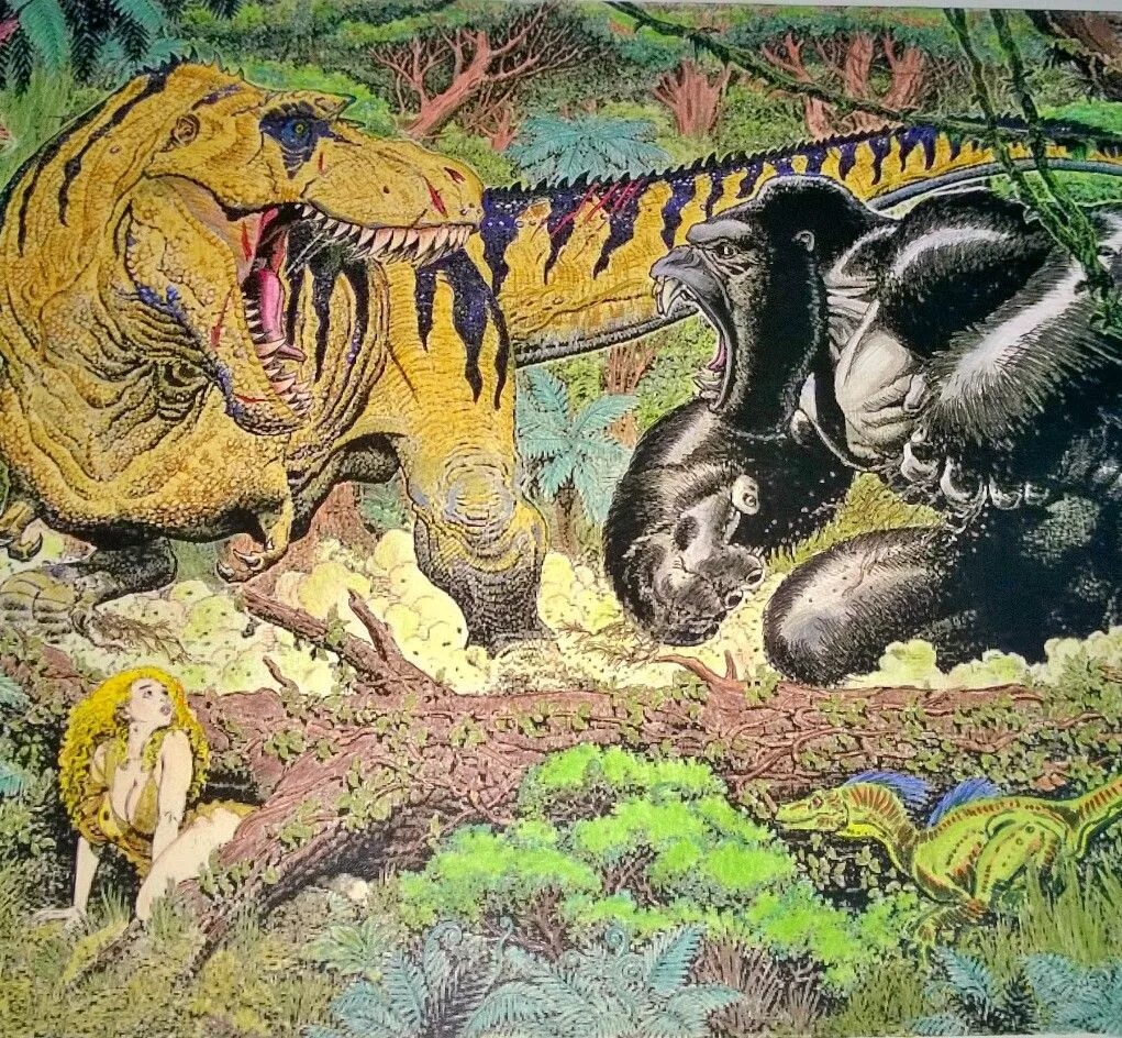 Кинг против динозавров. Кинг Конг 1933 Тираннозавр. Кинг Конг против динозавра 1933. Кинг Конг против динозавров. Кинг Конг против тиранозавра.