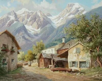 Пейзаж с традиционными постройками