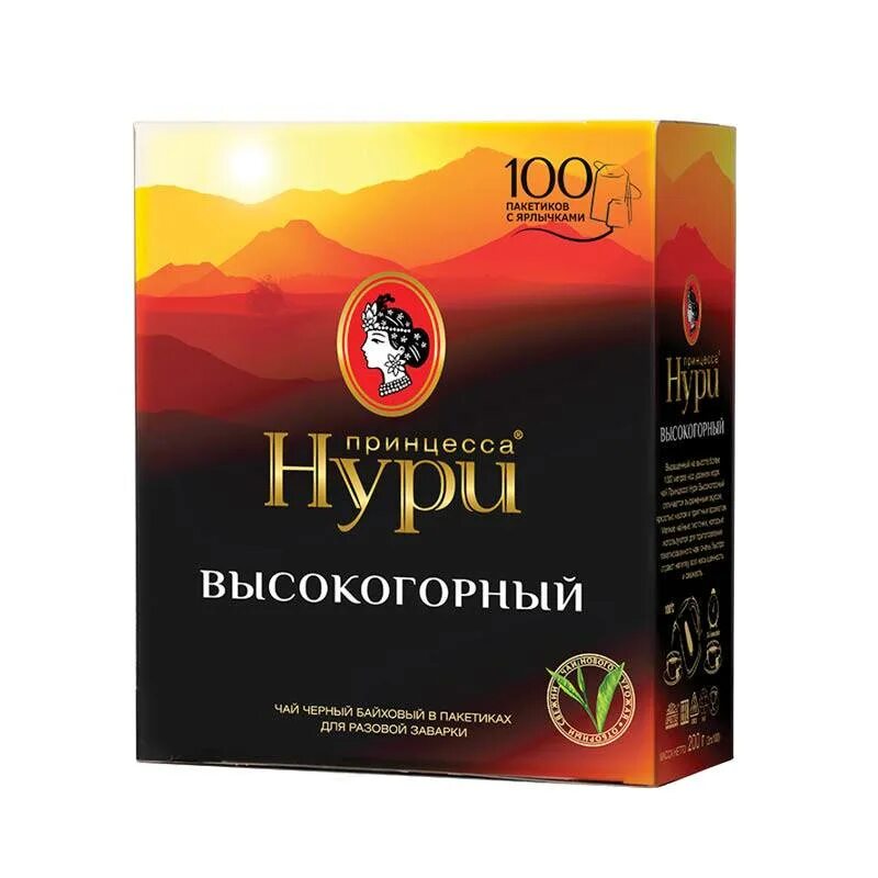 Чай принцесса нури высокогорный. Нури высокогорный 100 пак. Принцесса Нури чай упаковка. Принцесса Нури 100 пакетиков упаковка. Чай принцесса Нури высокогорный 100 г.