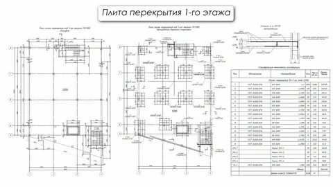 Чертеж плиты фундамента