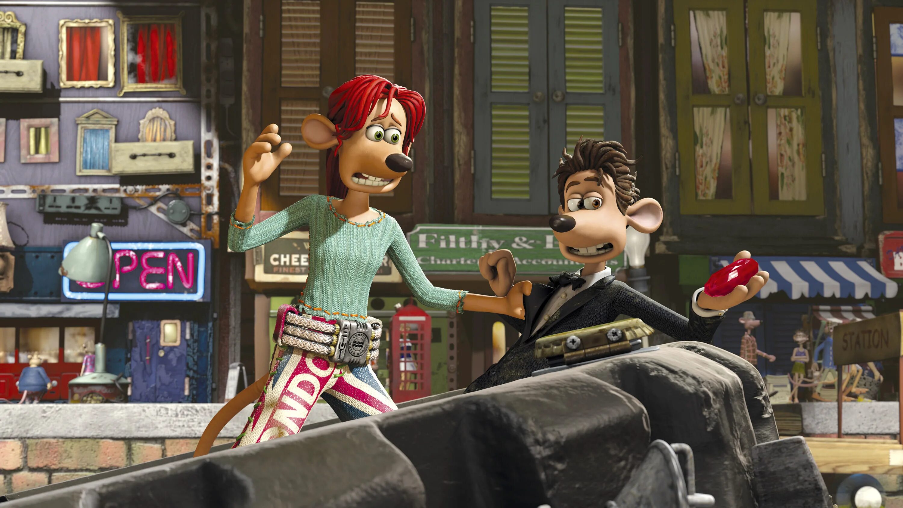 Flushed away. Смывайся 2006 Родди. Смывайся Flushed away 2006.