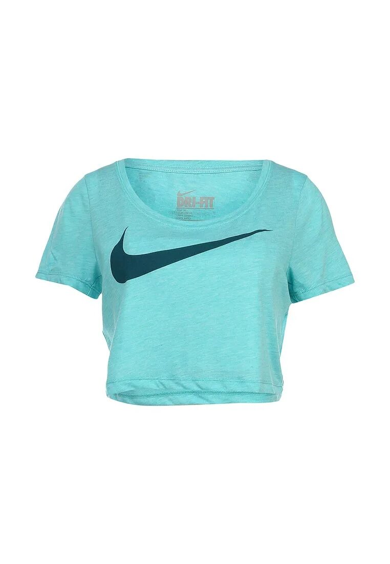 Голубые топики. Nike Swoosh футболка голубая. Футболка найк женская голубая. Футболка топ найк. Короткая футболка найк.