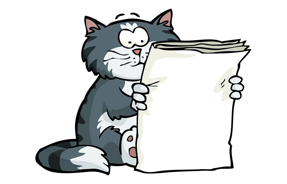 Cartoon cat reader