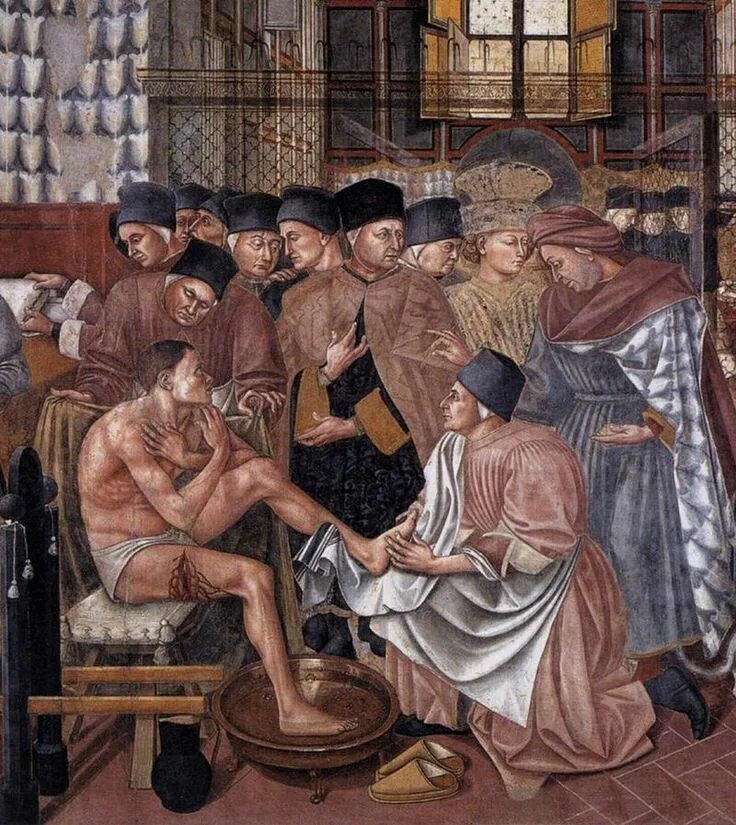 Доменико ди Бартоло. Доменико ди Бартоло, фрески 1441-1442. Медицина Италии в эпоху Возрождения. Медицина средневековья.