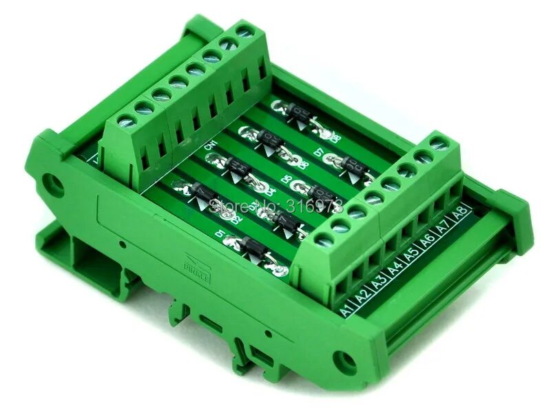 Клемма с диодом. Din Rail Mount 3 amp 1000v 8 individual Diode Module. Клеммный блок 1000а.