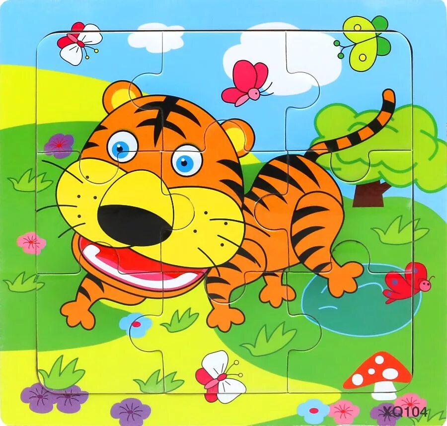 Пазл Wooden Puzzle тигр. Пазлы для дошкольников. Крупные пазлы для детей. Пазлы для детей 2-3 года. Хочу собирать пазлы