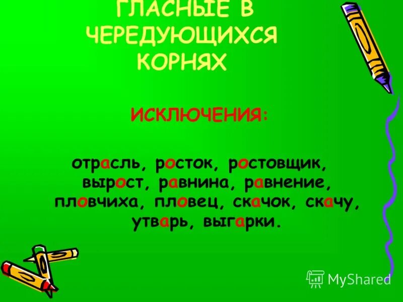 пловчиха чередующийся корень