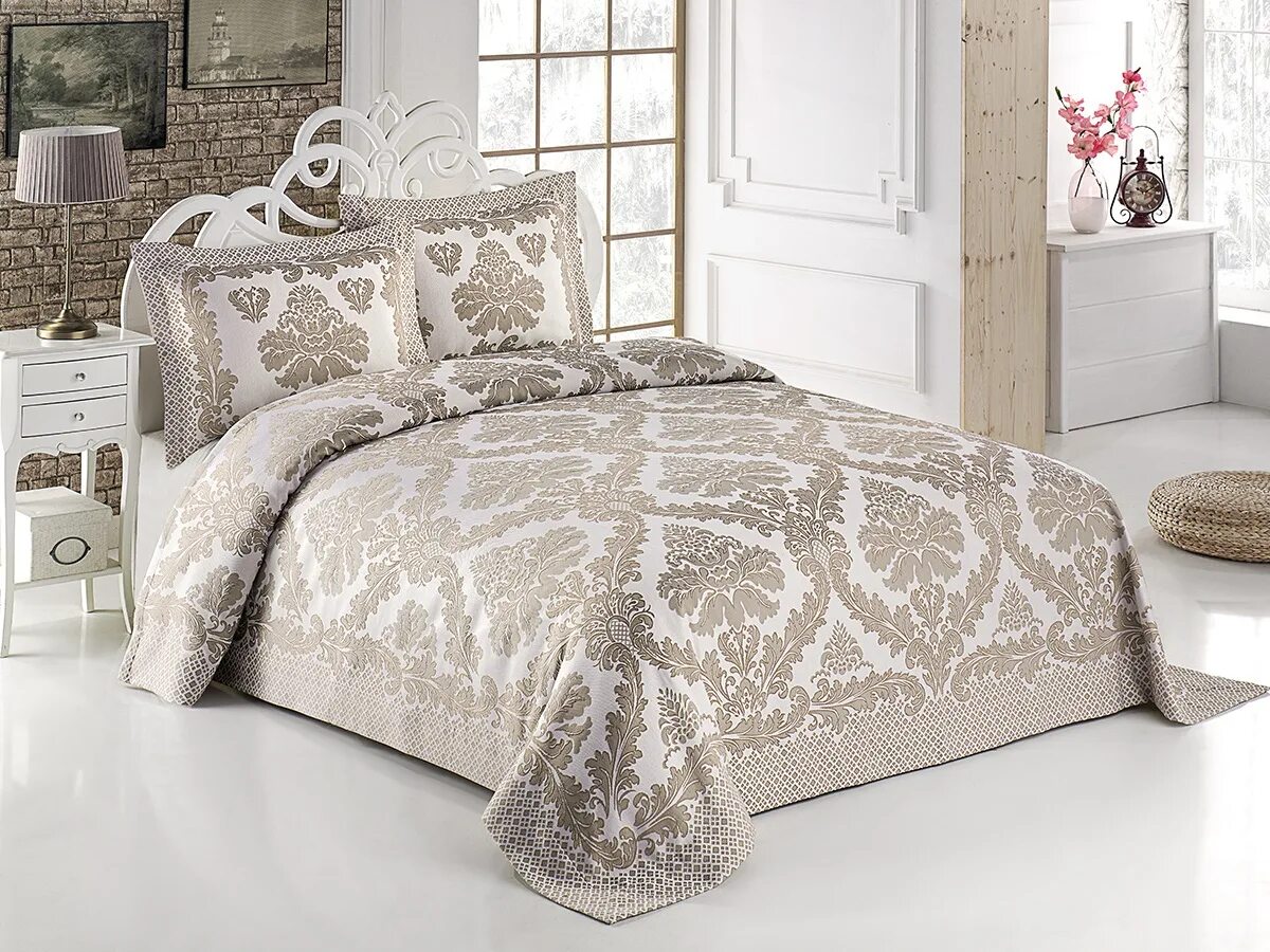 Покрывало Birhome Damask (капучино) 240x260 в интернет-магазине Jofrua.ru