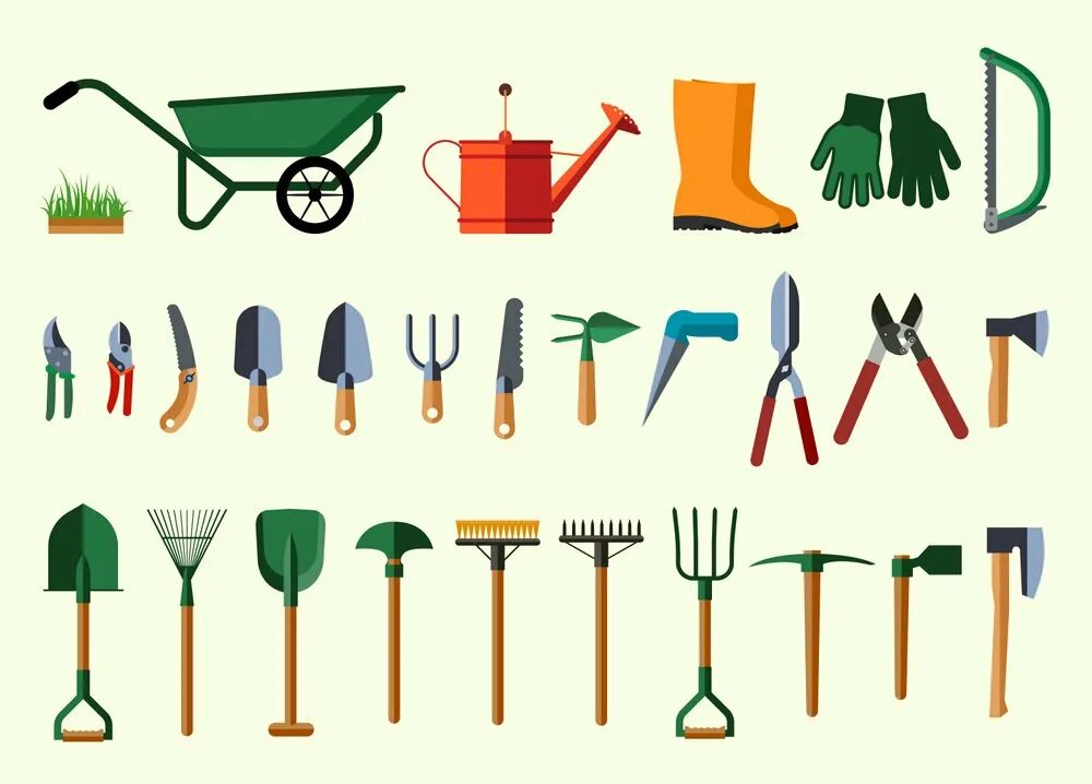 Garden items. Садовый инвентарь вектор. Геншин огород в чайнике. Garden items. Garden items.