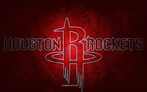 Houston Rockets, American basketball team, red yellow stone background, Hou...