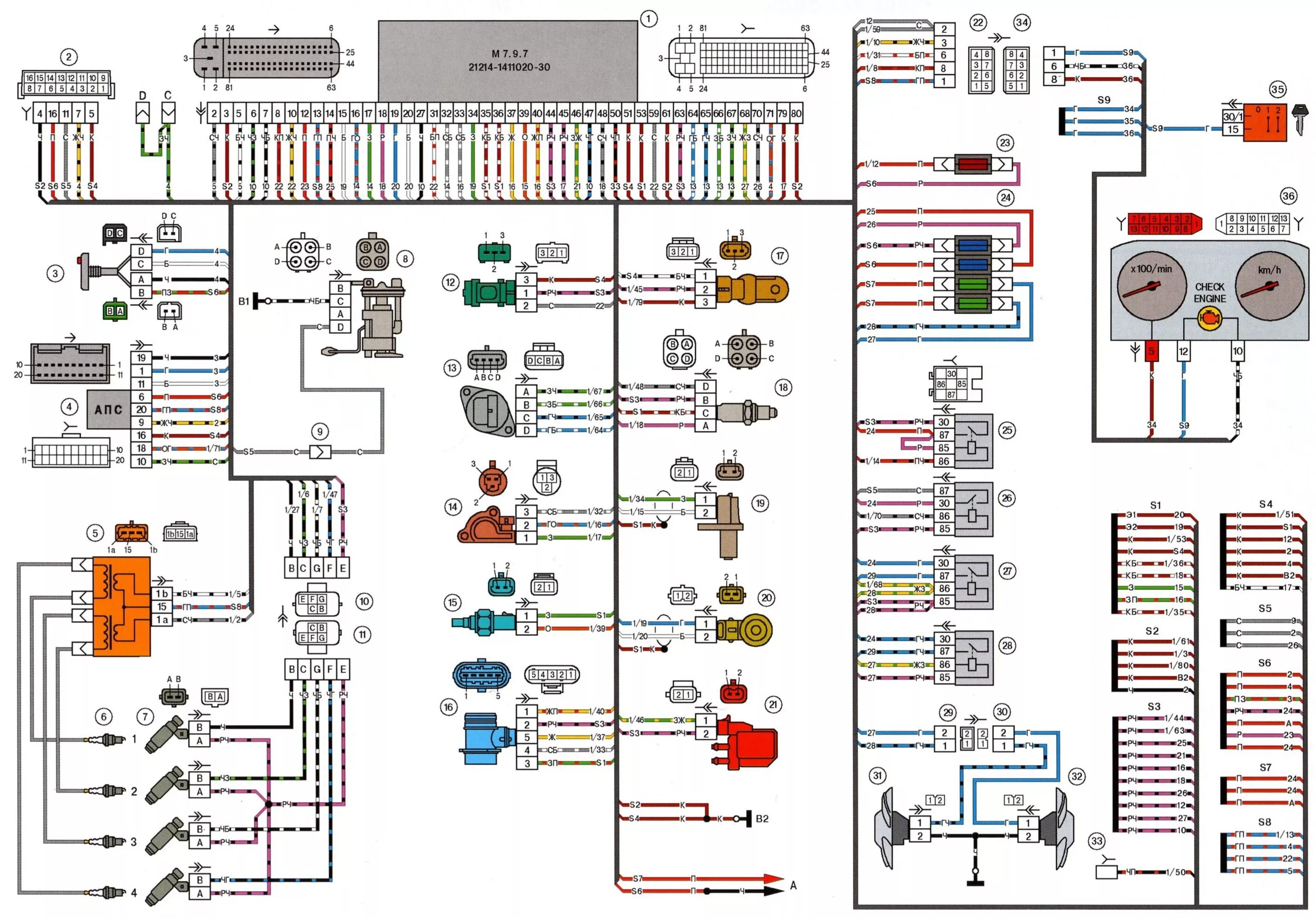 Электрическая схема нива 21214 инжектор. Нива 2131 схема электрооборудования инжектор. Распиновка нивы 21214 инжектор. Эл схема нива 21213 инжектор. Электрическая схема ваз 21214 нива инжектор с описанием.