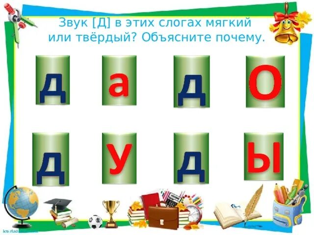 Буква дд. Буква д мягкая или твердая. Звук д твердый или мягкий. Слог не мягкий или твердый. Звуки [д], [д’], буквы д, д. презентация к уроку.