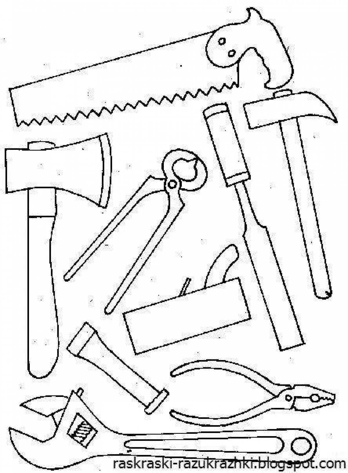 Рисунок для технологии 6 класс. Рассказка инструменты. Раскраска инструменты. Раскраски инстументы Строитель. Инструменты раскраска для детей.