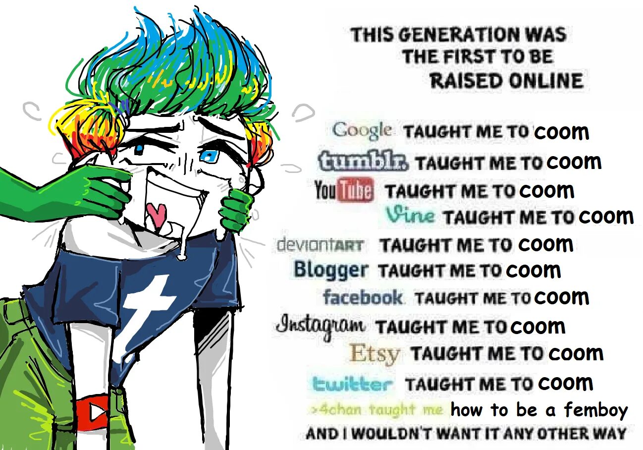 To be the first to. This generation was the first to be raised on.