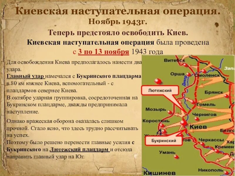 Какой город был освобожден первым. Киевская наступательная операция 3—13 ноября 1943. Киевская оборонительная операция 13 ноября 23 декабря 1943. Киевская операция 1943 итоги. Освобождение Киева 1943 карта.