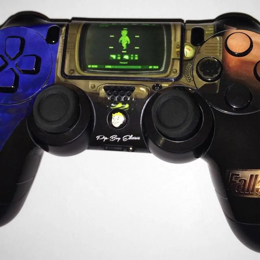 Завис джойстик. Кастомный контроллер ps4. Ps3 Dualshock кастомные. PLAYSTATION Dualshock 4. Геймпад ps4 Fallout.