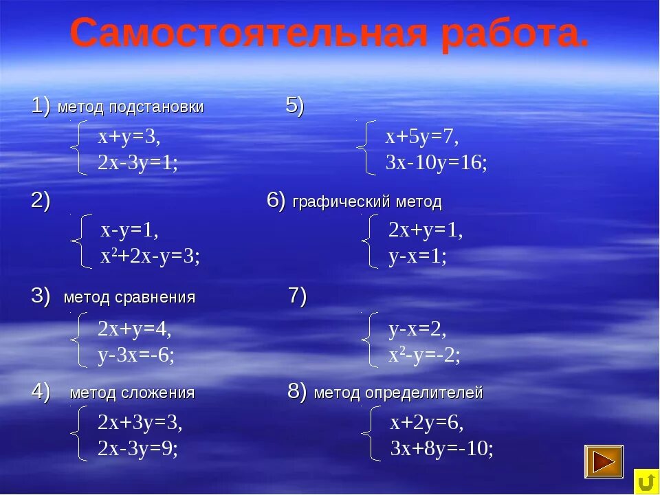 Метод подстановки 7 класс алгебра самостоятельная работа. Решение систем линейных уравнений методом подставновки. Метод подстановки в системе уравнений 8 класс. Система линейных уравнений методом подстановки. Решение системных уравнений методом сложения.