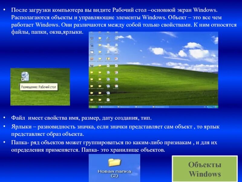 Element windows. Объекты и элементы виндовс. Основные объекты виндовс. Основные объекты шиндлвс. Объекты виндовс и элементы управления.